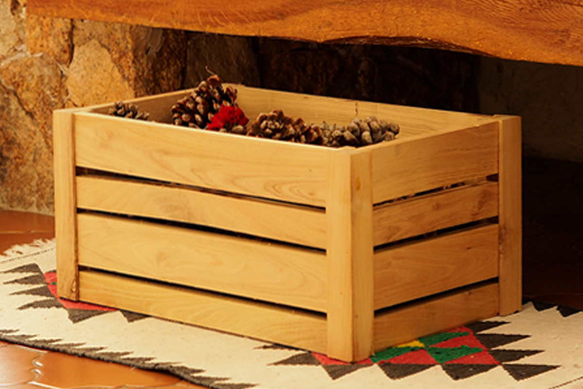 Caja de almacenaje en madera de acacia