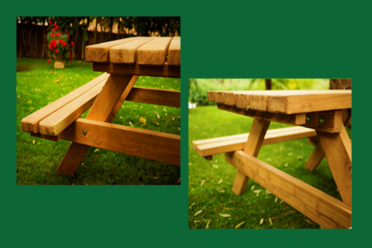 Mesa de pícnic infantil en madera de acacia para exterior