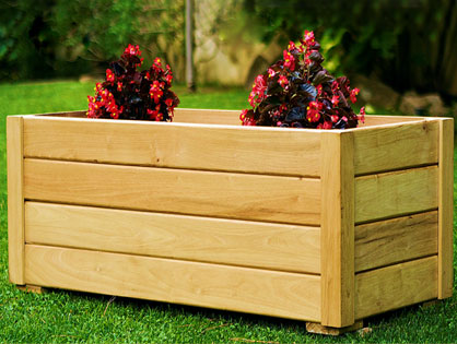 Jardinera rectangular acacia 