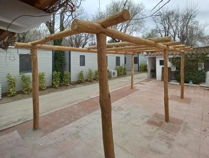 Pérgola rústica