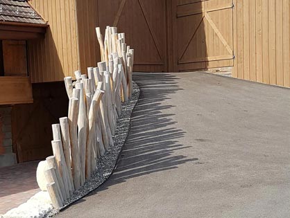 Separador de troncos de madera para casa residencial